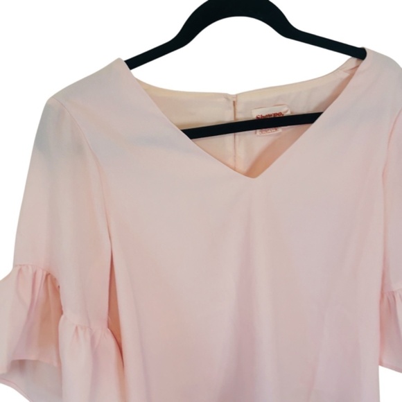 ShowPo Pink pastel Flounce sleeve Blouse SZ 6 - Picture 9 of 10